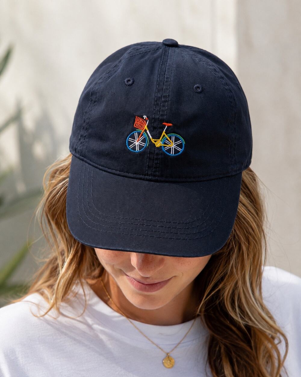Google Bike Hit Wear Navy Bicycle Hat Multicolor Embroidered Bike Dad Cap